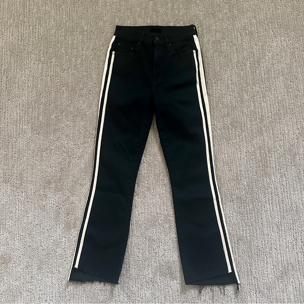 Mother Denim Insider Crop Step Fray Guilty Racer Jeans Size24